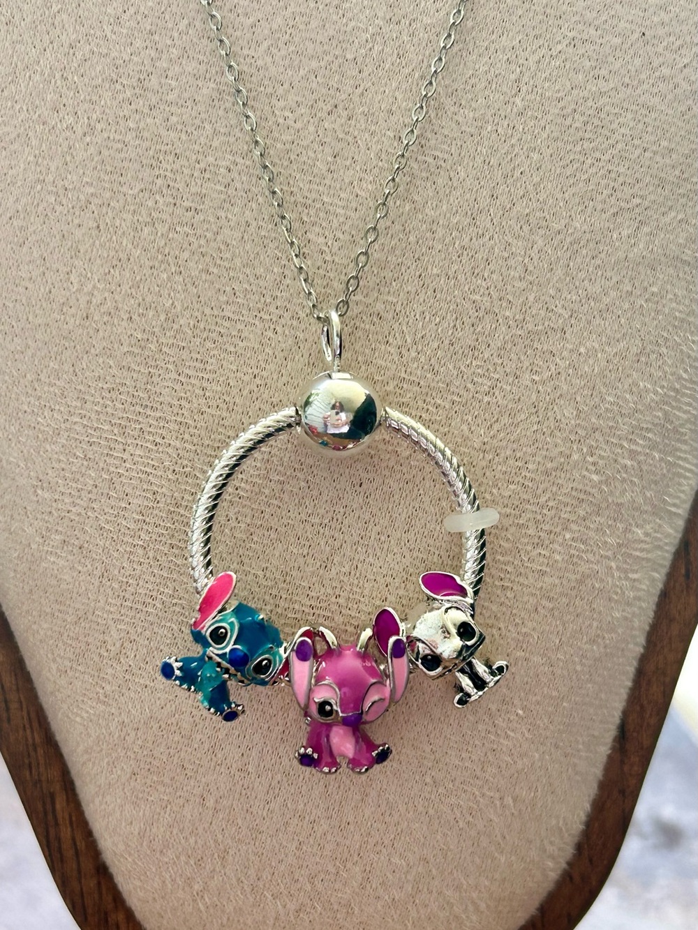Stitch-Themed Necklace with 3 Interchangeable Charms 💙